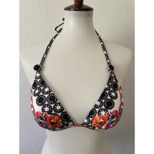 Gottex Swim Triangle Bikini Top Floral Print Beach Summer Swimwear